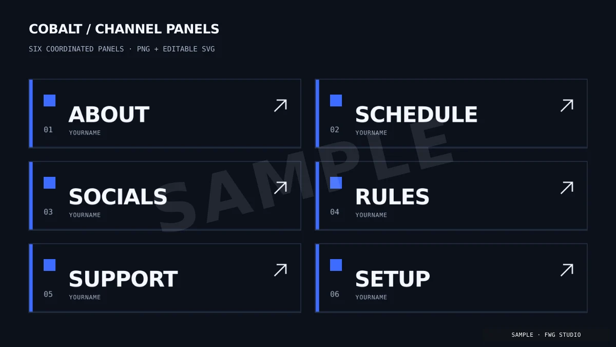 Cobalt channel panels
