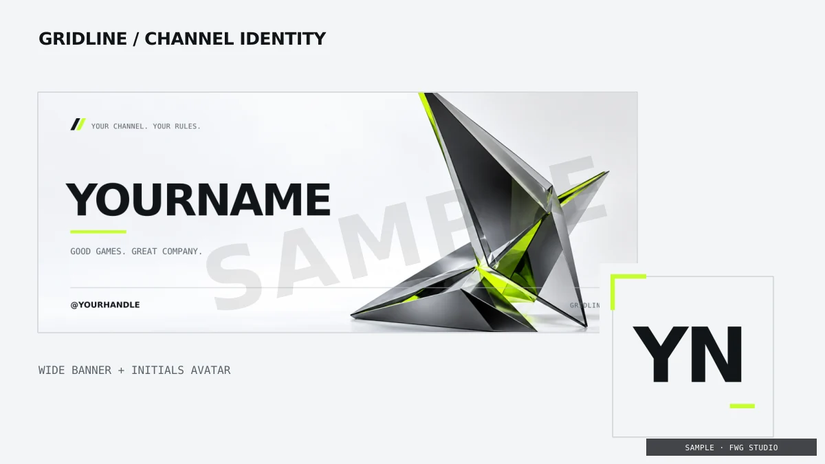 Gridline banner and avatar