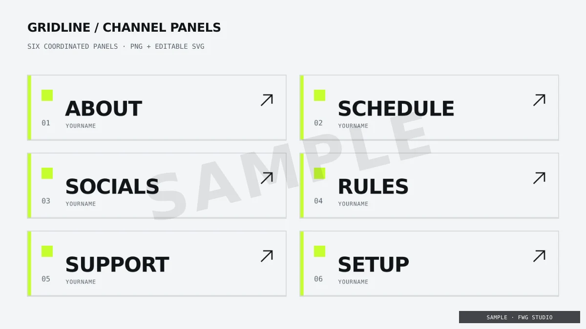Gridline channel panels