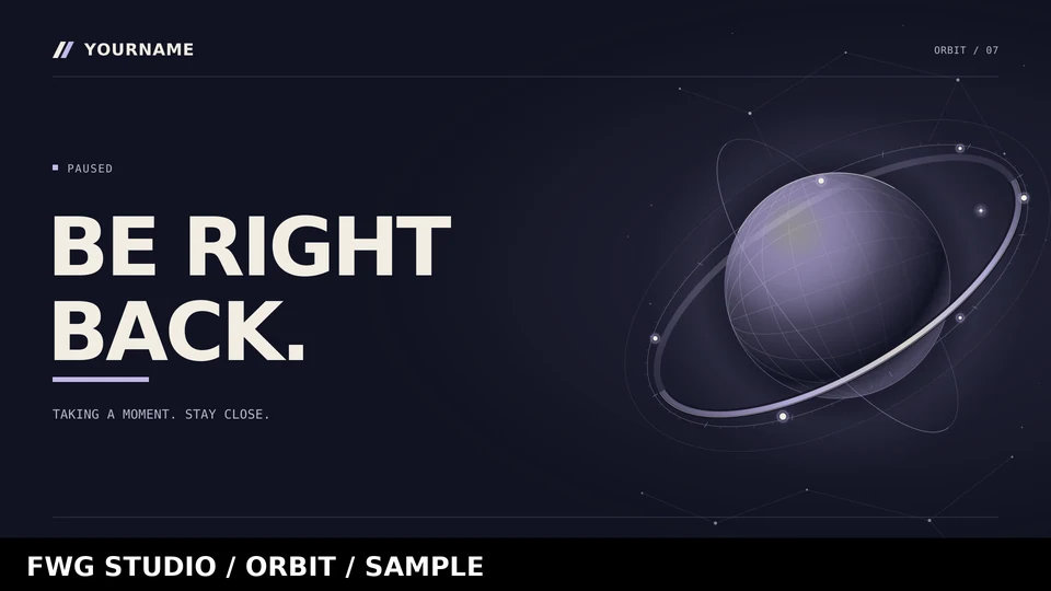 Orbit be right back watermarked preview