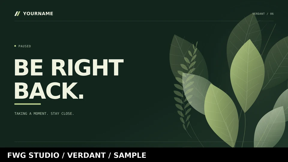 Verdant be right back, watermarked preview